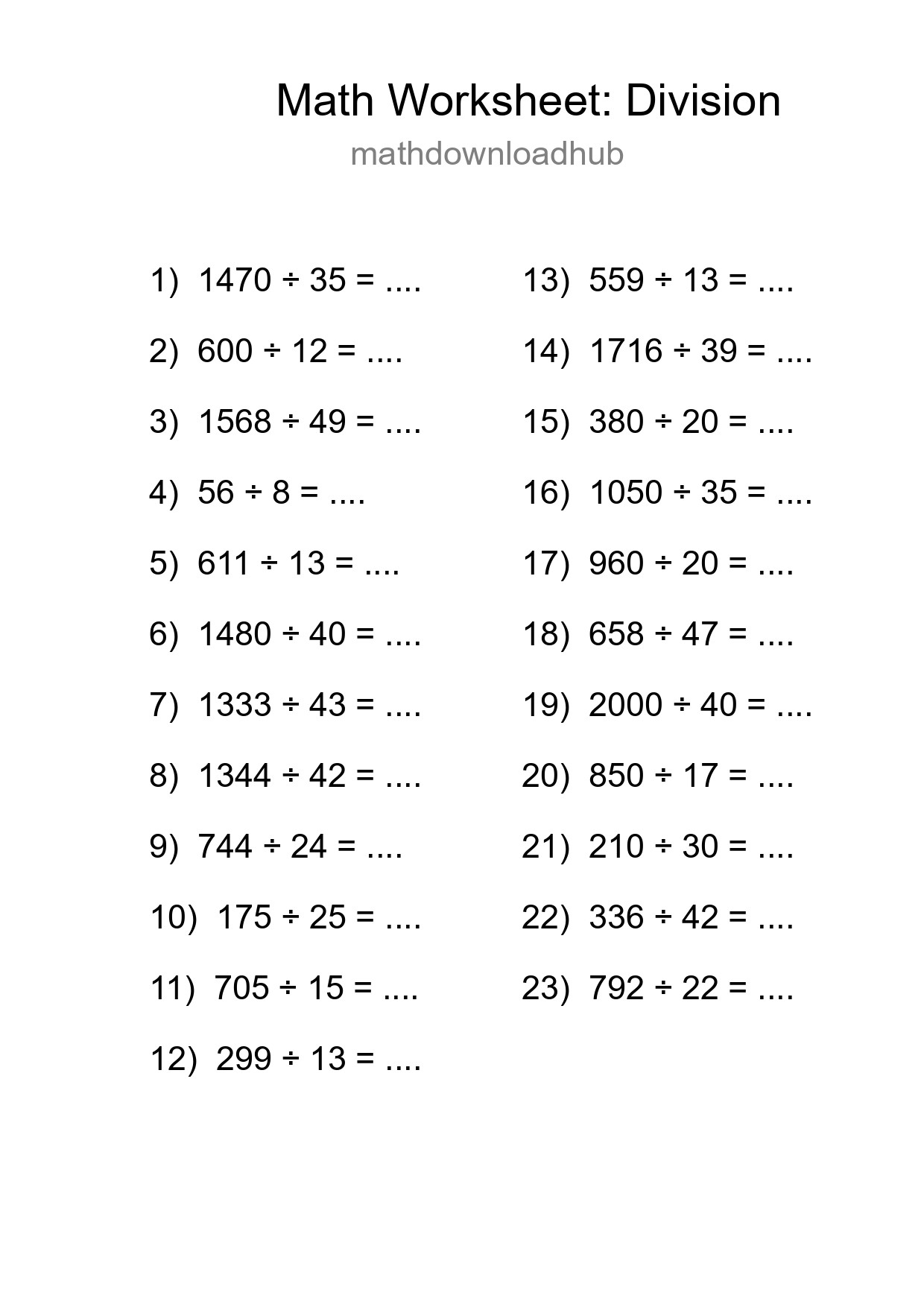 Free 23 Division Math Worksheet For Grade 2 - Part 147