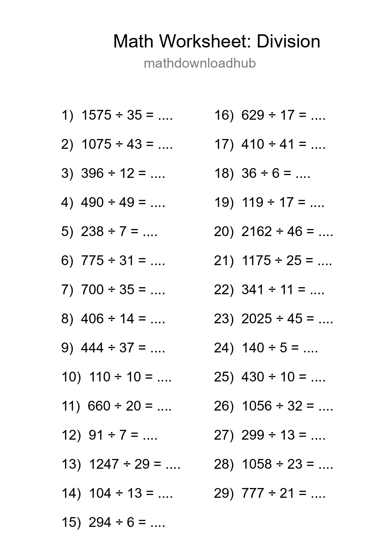 Free 29 Division Math Worksheet For Grade 2 - Part 103