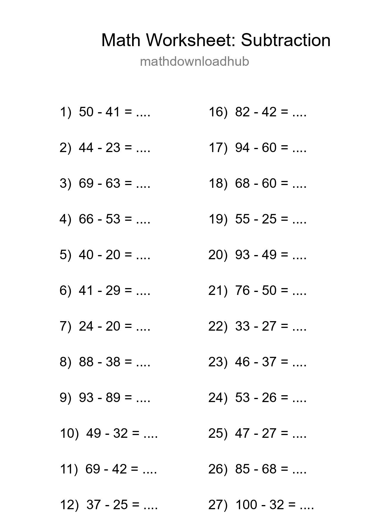 Free 29 Subtraction Math Worksheet For Grade 3 With Answers - Part 184