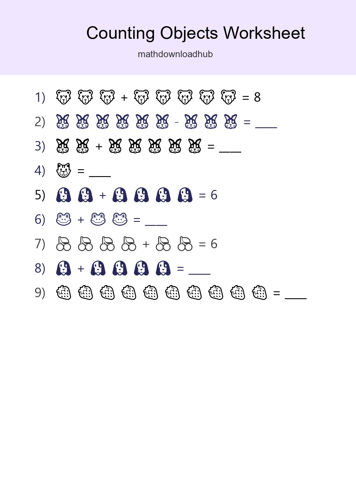 Free Counting Objects Worksheet For Kindergarten - Part 157