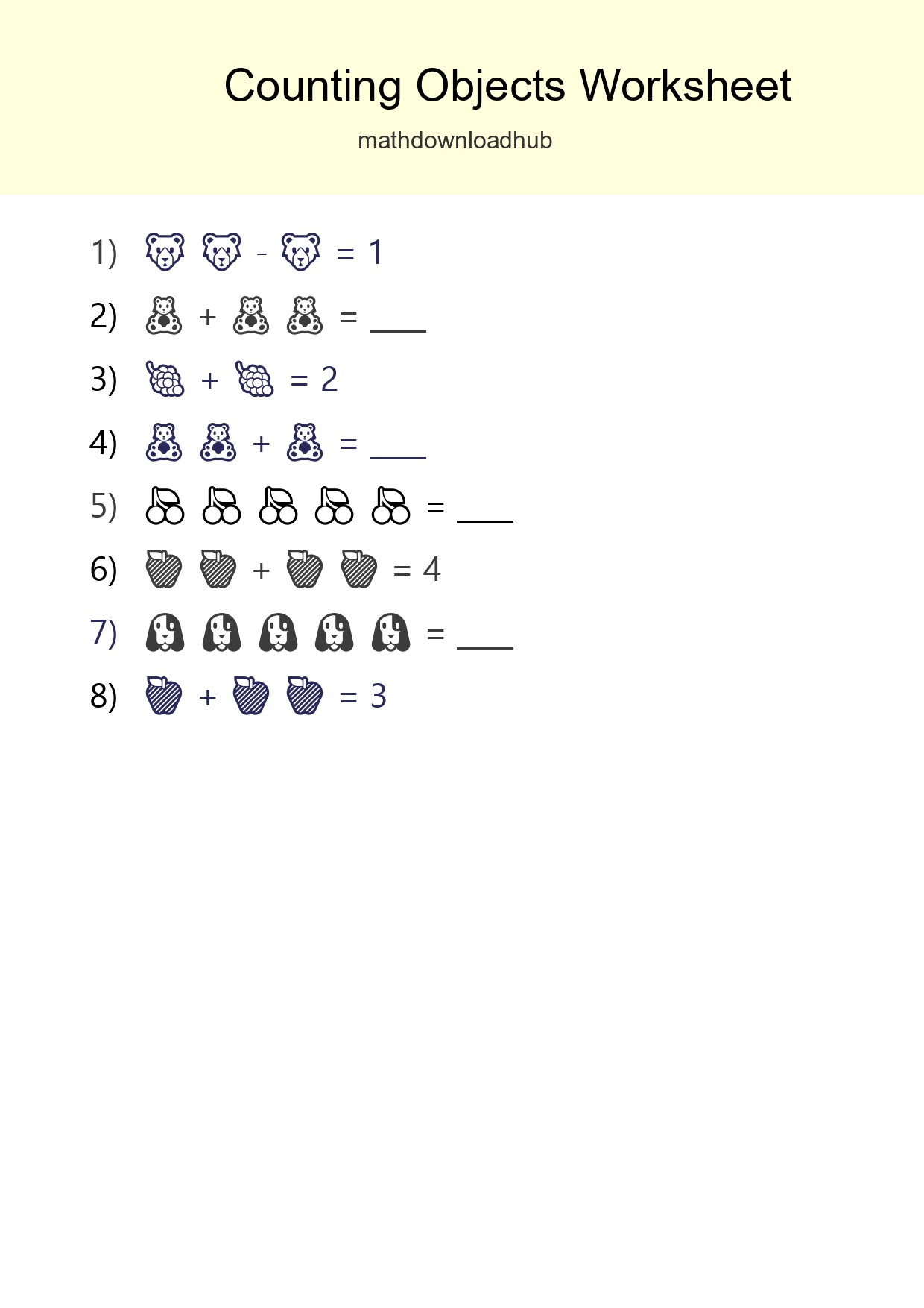 Free Counting Objects Worksheet For Pre-K - Part 267
