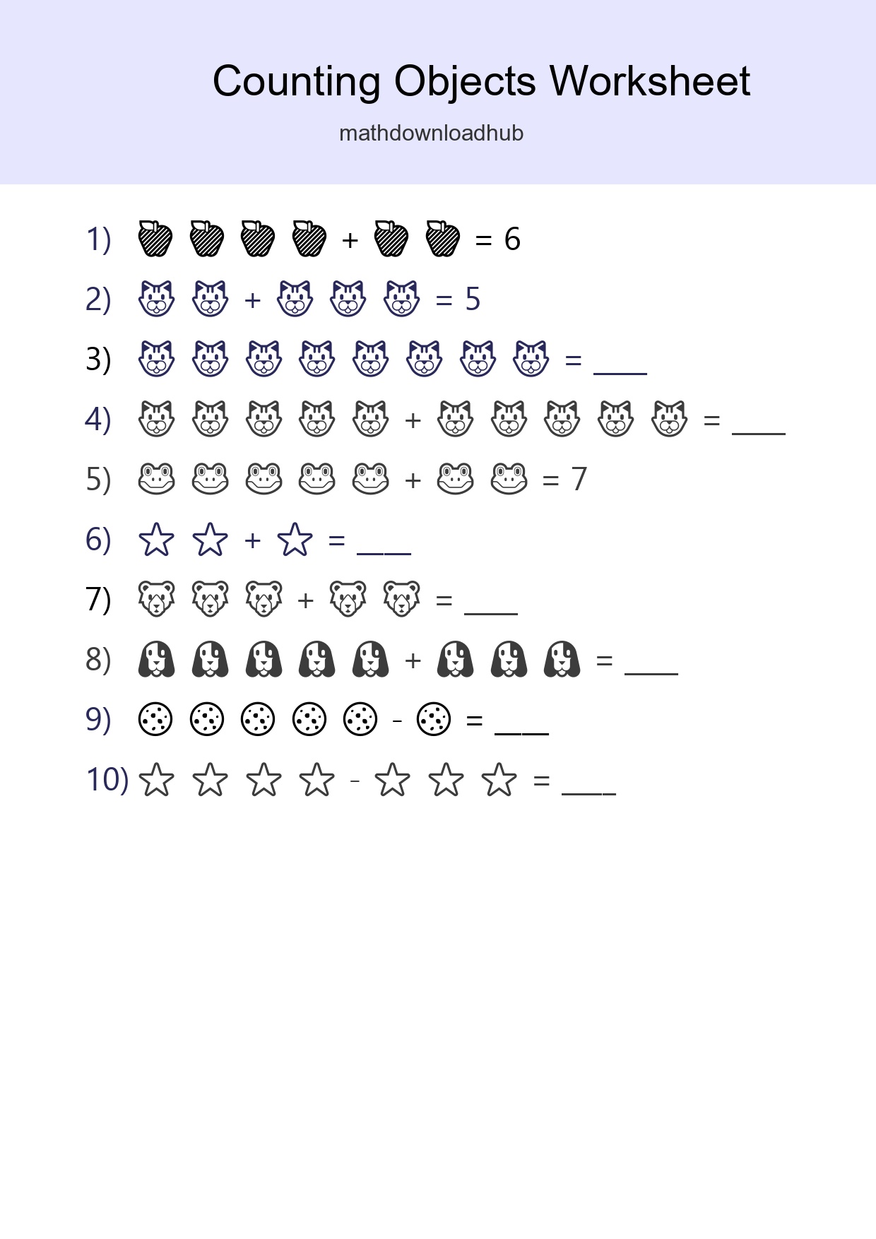 Kindergarten Count The Objects Worksheet - Part 135