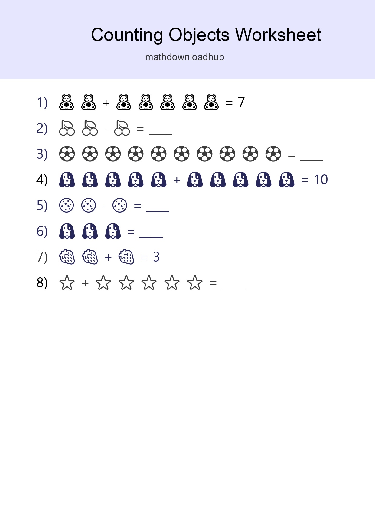 Learn Counting With Pictures Worksheet (Kindergarten) - Part 256