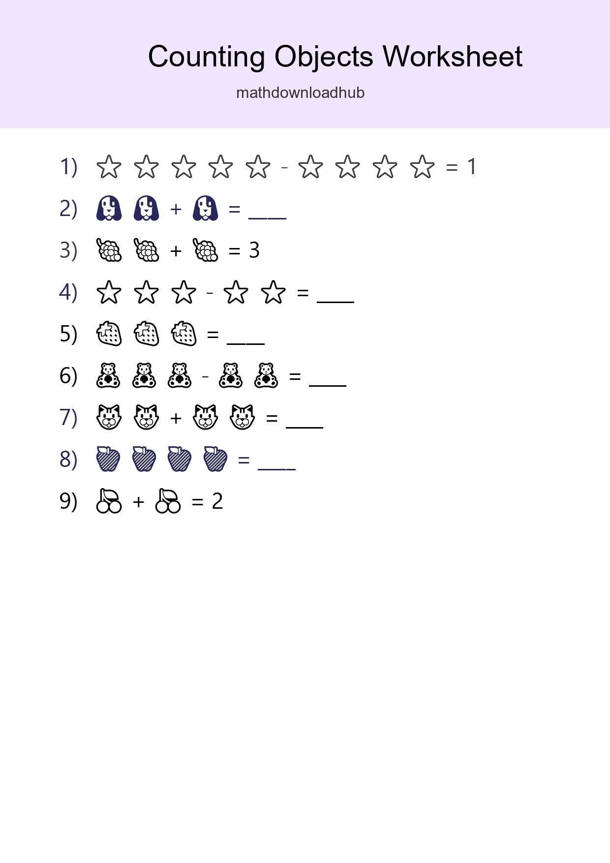 Learn Counting With Pictures Worksheet (Pre-K) - Part 146