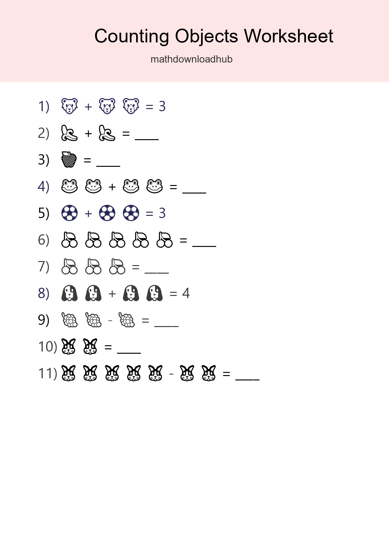 Pre-K Count The Objects Worksheet - Part 168