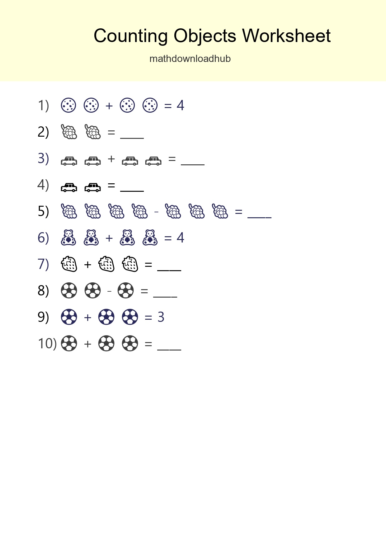 Pre-K Count The Objects Worksheet - Part 201
