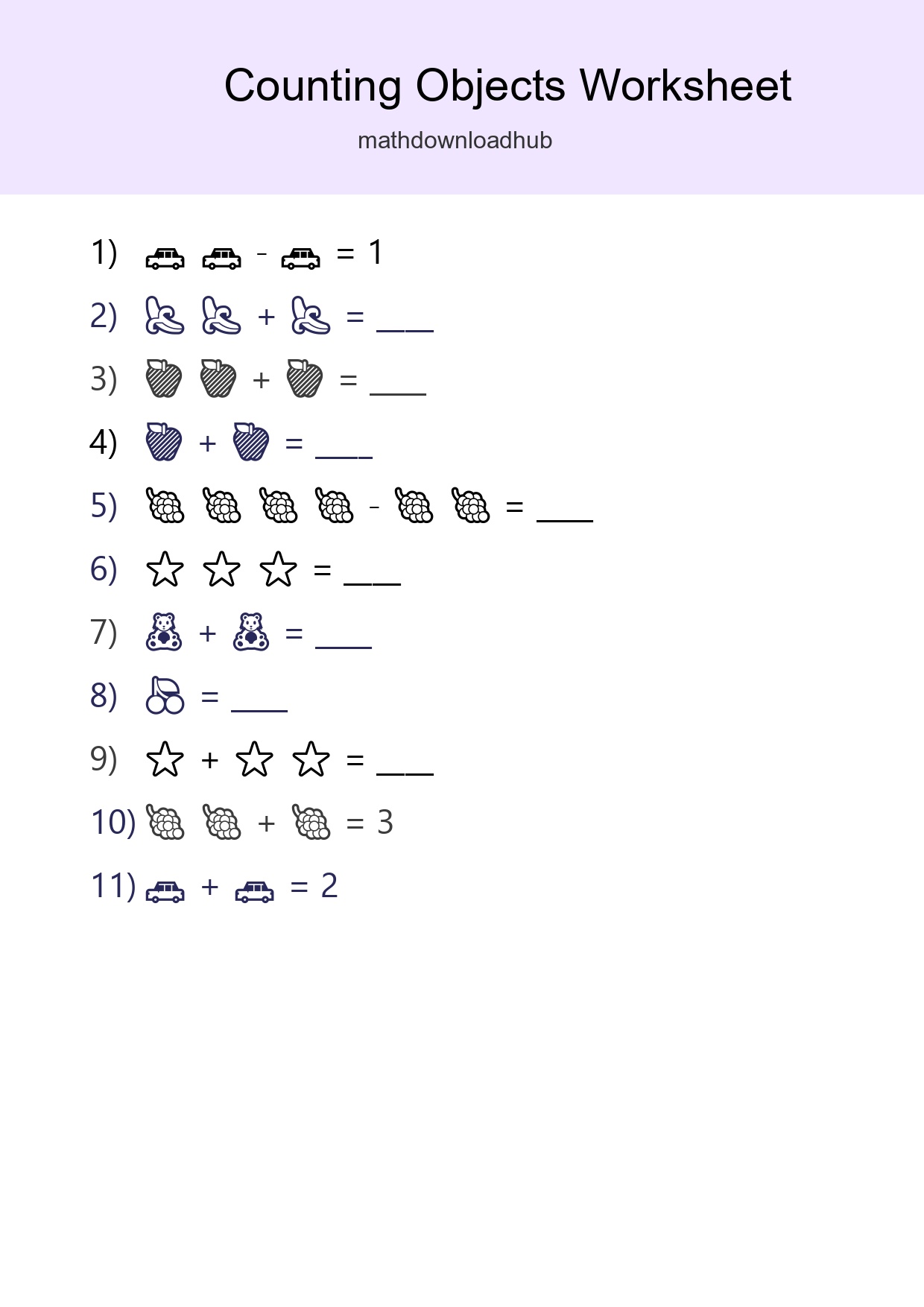 Pre-K Count The Objects Worksheet - Part 212